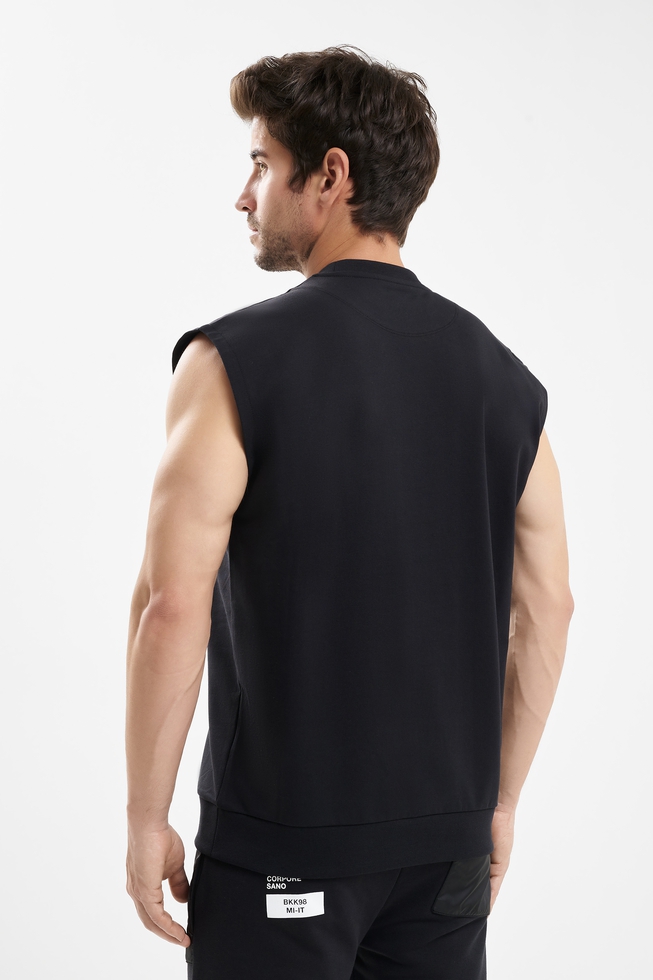 Мужская хлопковая футболка без рукавов 2