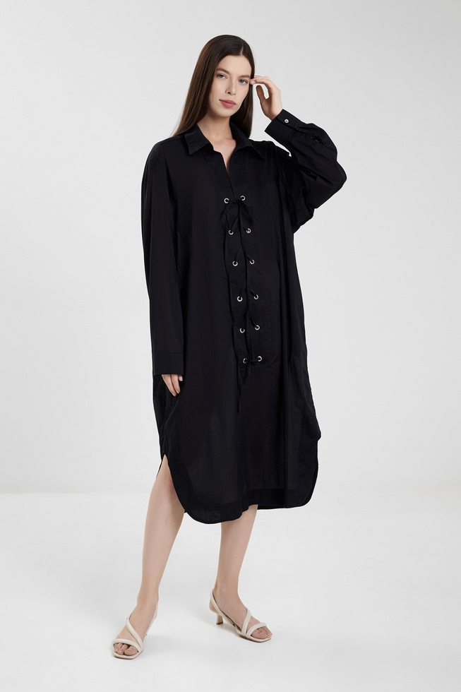 Чёрное платье миди 1