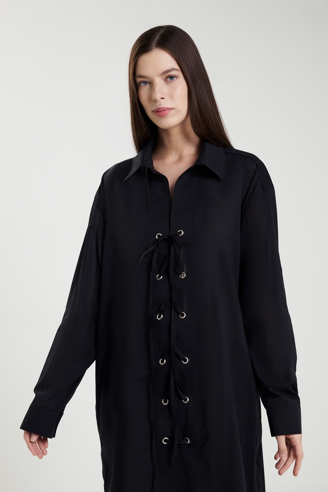 Чёрное платье миди 3