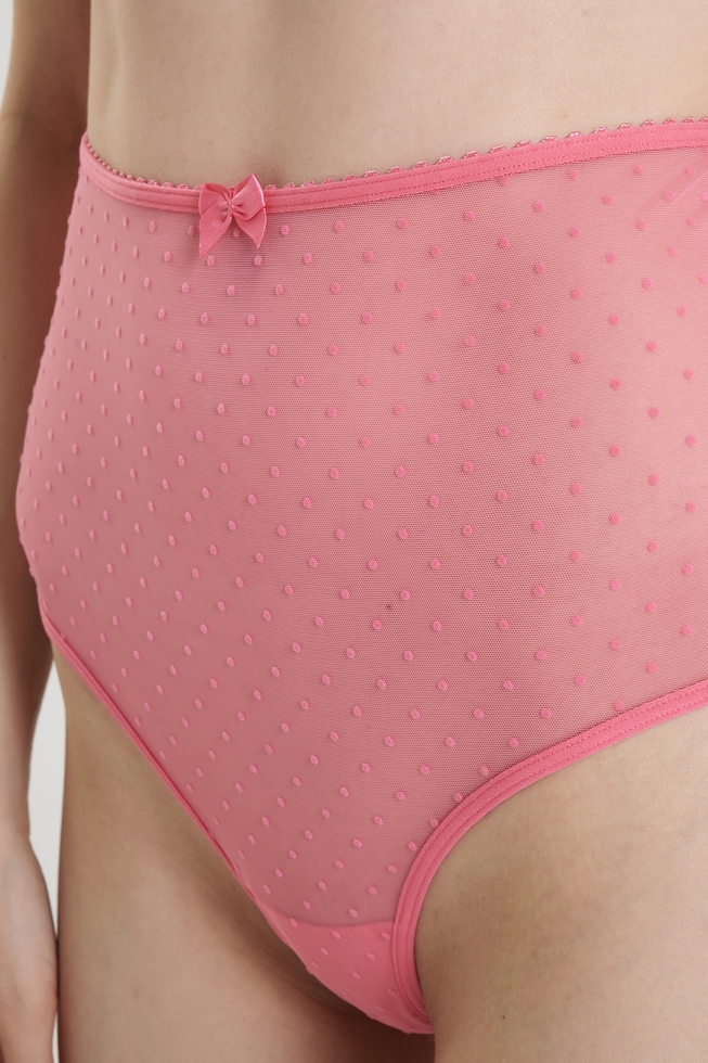 Женские розовые трусы-слипы с высокой талией 4