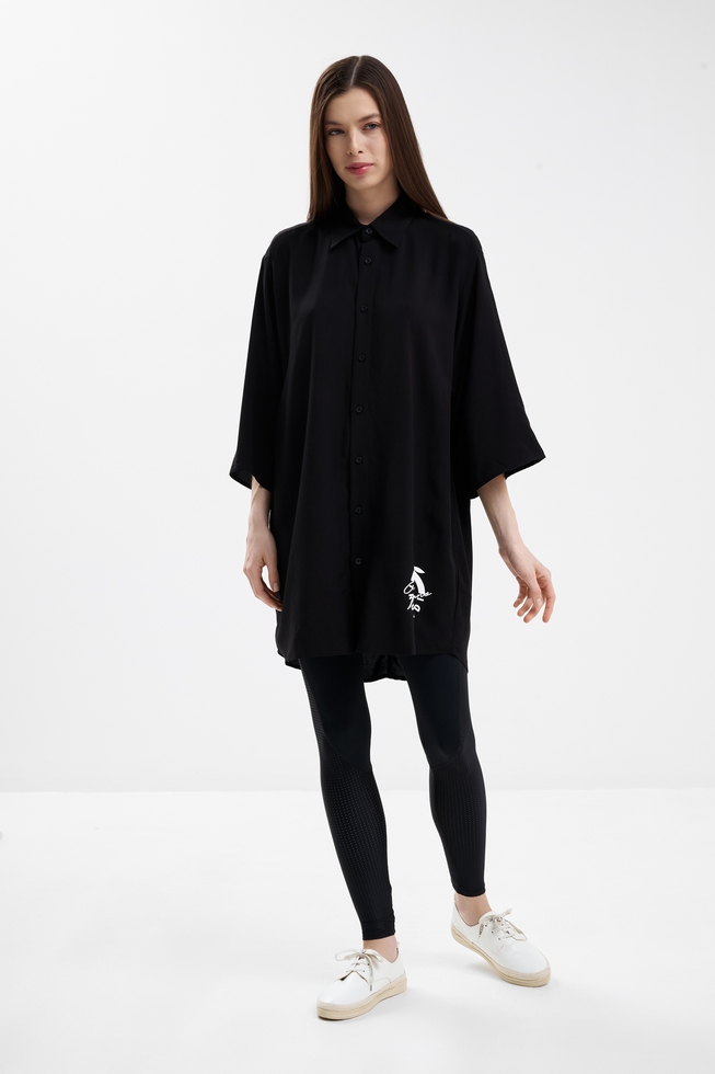 Черная блузка с коротким рукавом 3