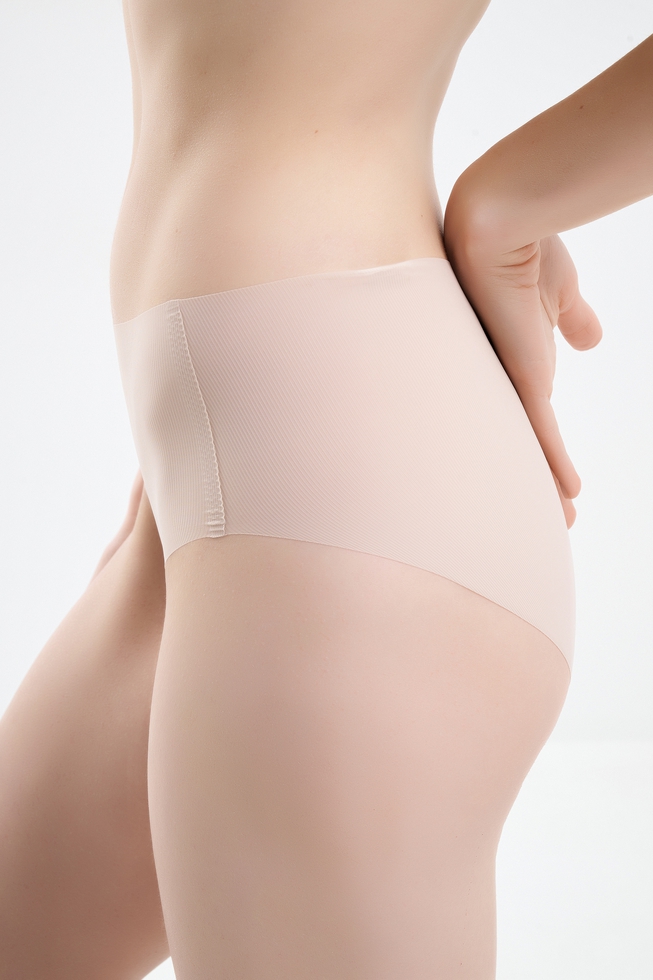  Женские бежевые трусы-слипы one size  2