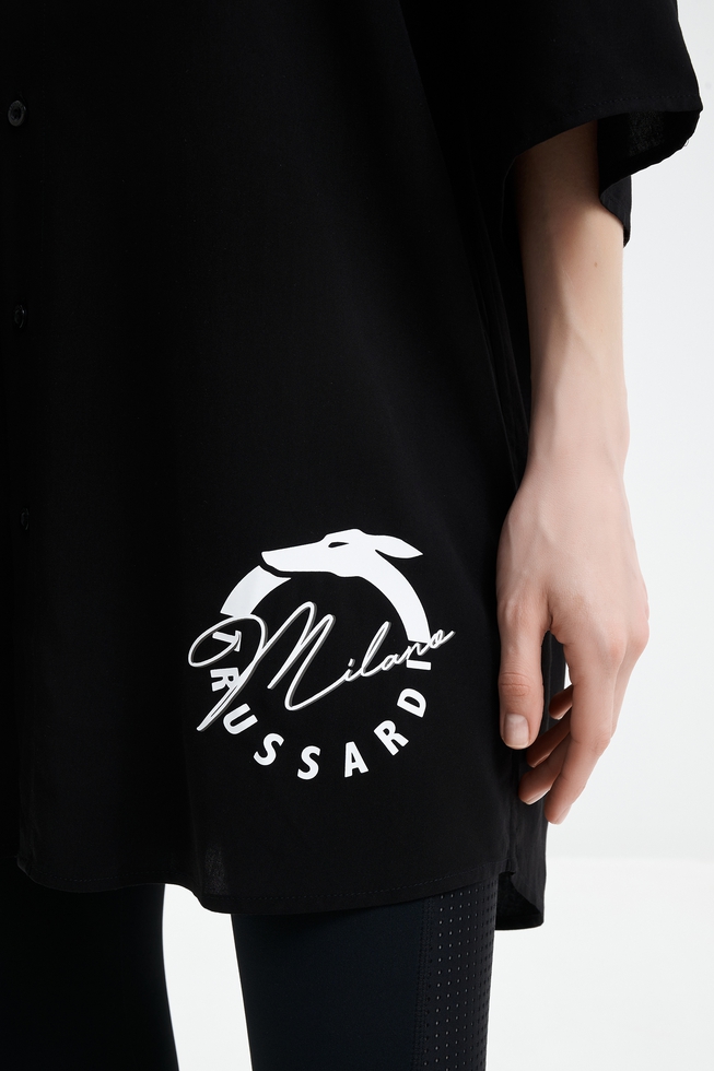 Черная блузка с коротким рукавом 4