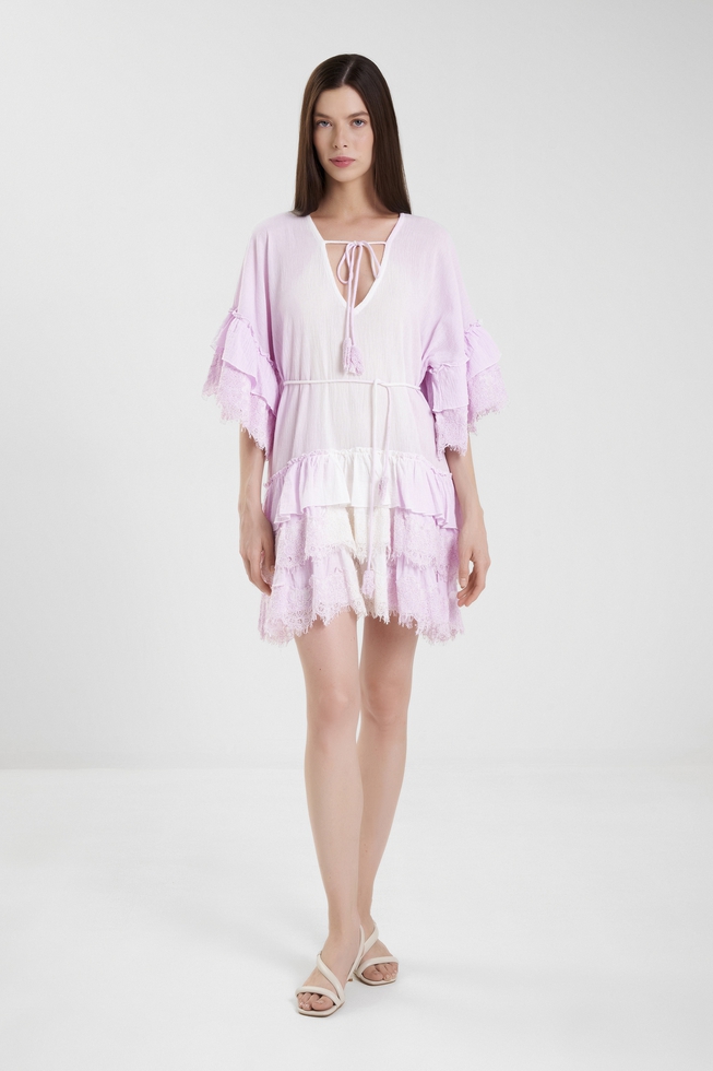 Хлопковое короткое платье 3