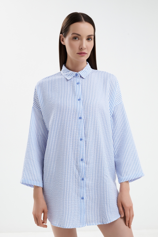 Платье-Халат в полоску 1