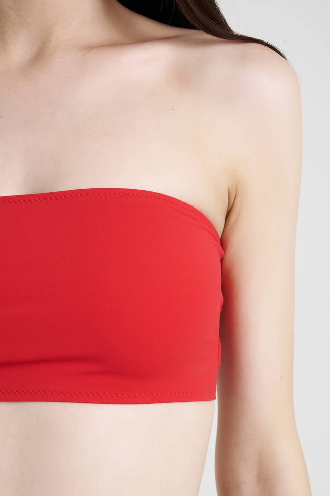 Красный купальный лиф-бандо 4