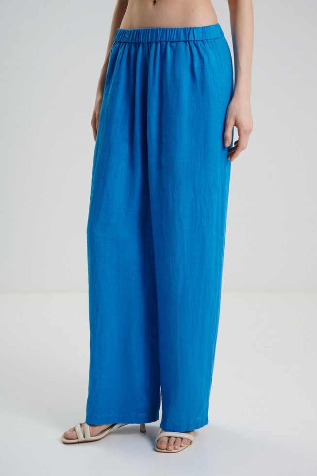 Женские широкие льняные брюки 1