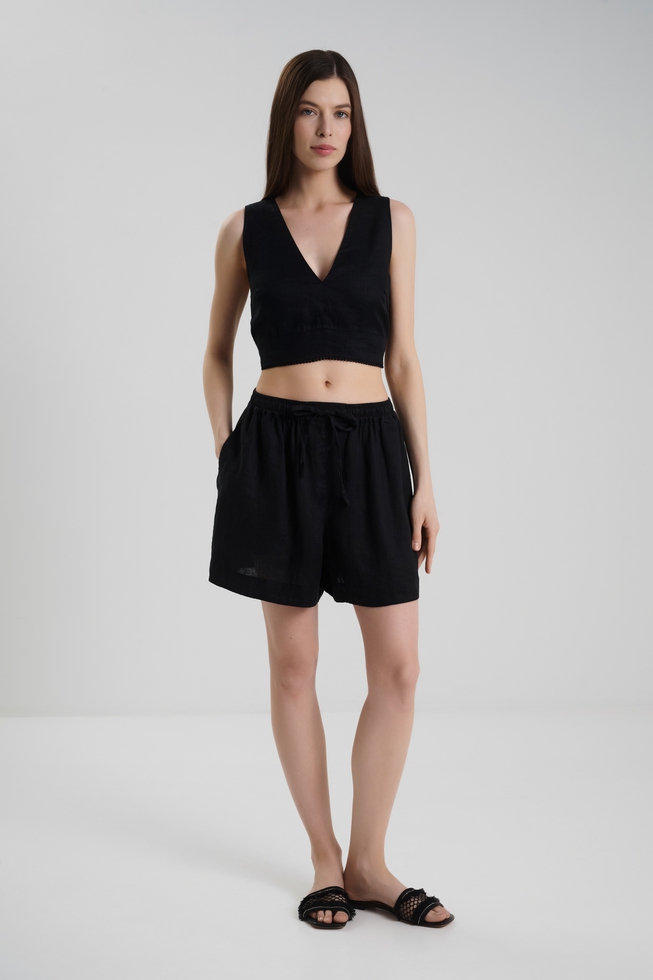 Женский льняной топ 3