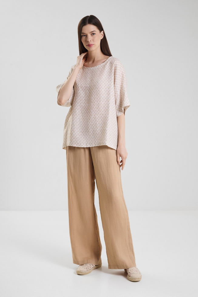 Женские широкие льняные брюки 3