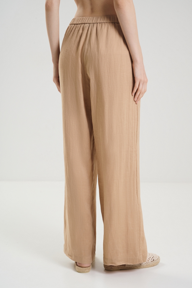 Женские широкие льняные брюки 2