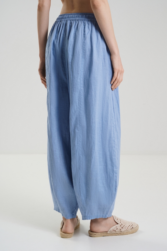 Женские широкие льняные брюки 2