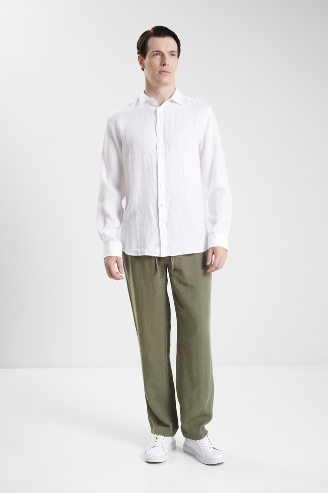 Рубашка мужская из льна  3