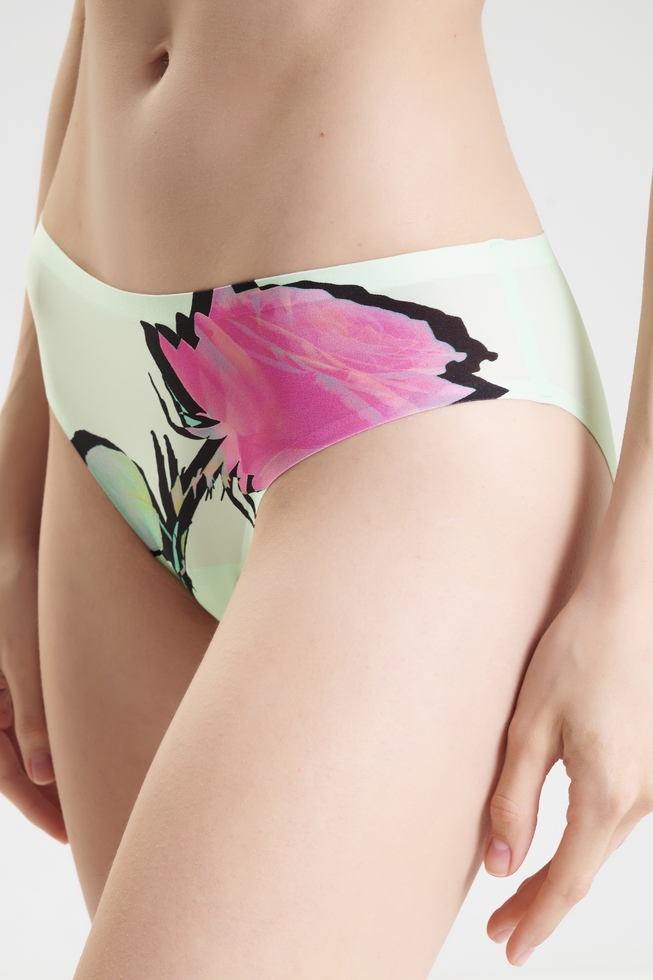 Женские бесшовные трусы-слипы с принтом 1