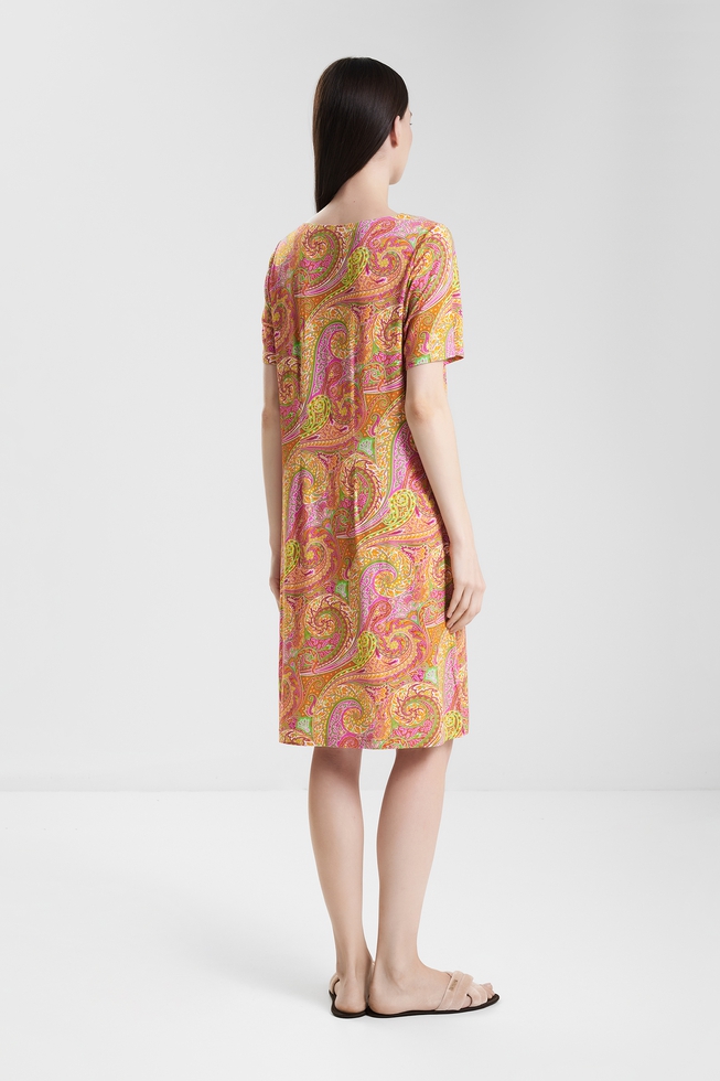 Оранжевое плаье миди 2