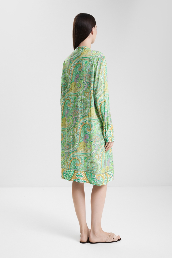 Зелёное платье миди 2