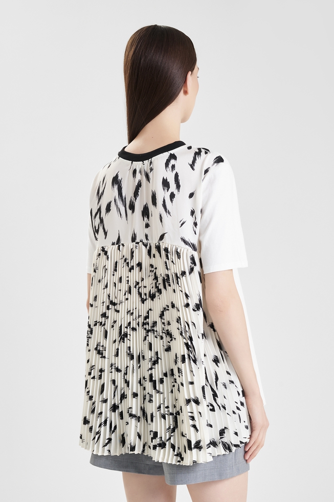 Женская белая блузка с коротким рукавом 2