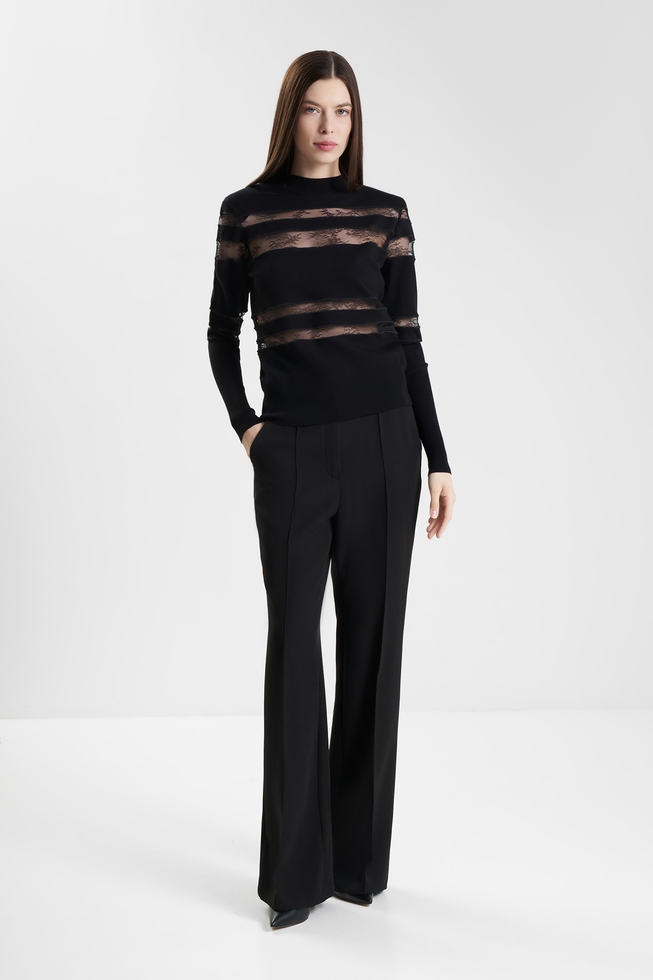 Черная блузка с длинным рукавом 3