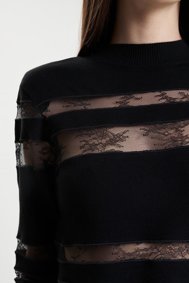 Черная блузка с длинным рукавом 4