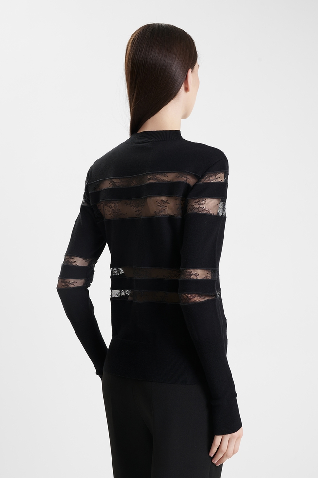 Черная блузка с длинным рукавом 2