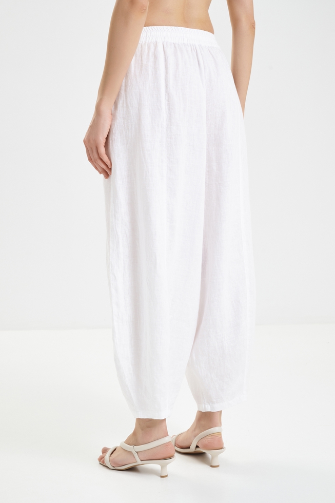 Женские льняные широкие брюки 2