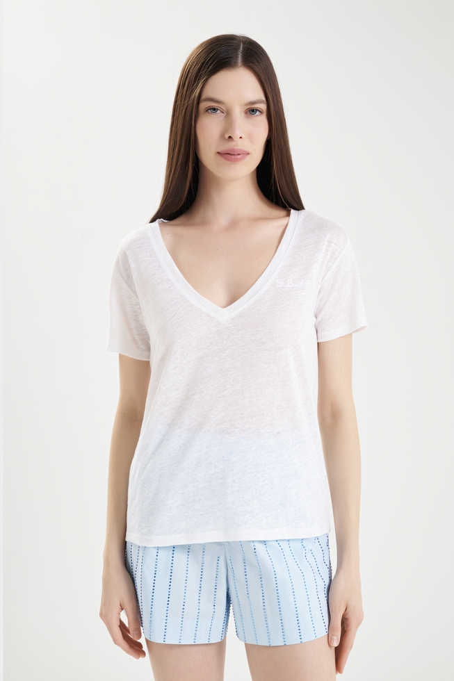 Женская льняная футболка 1