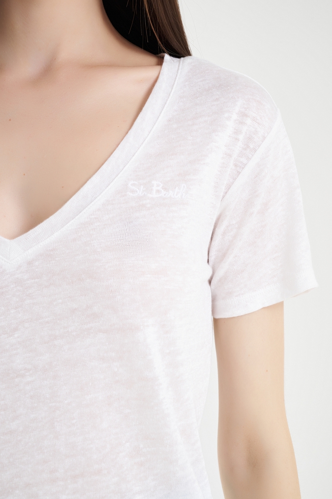 Женская льняная футболка 4