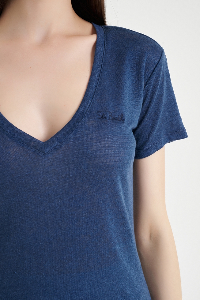 Женская льняная футболка 4