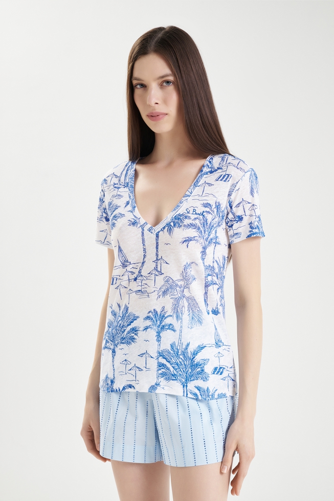 Женская льняная футболка 1