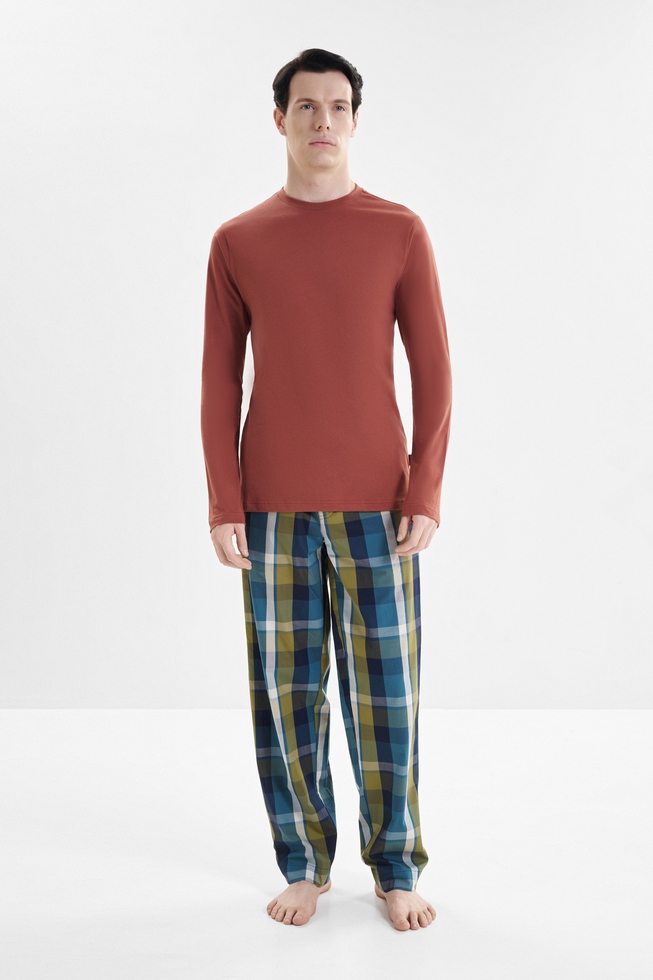 Мужской коричневый лонгслив 3