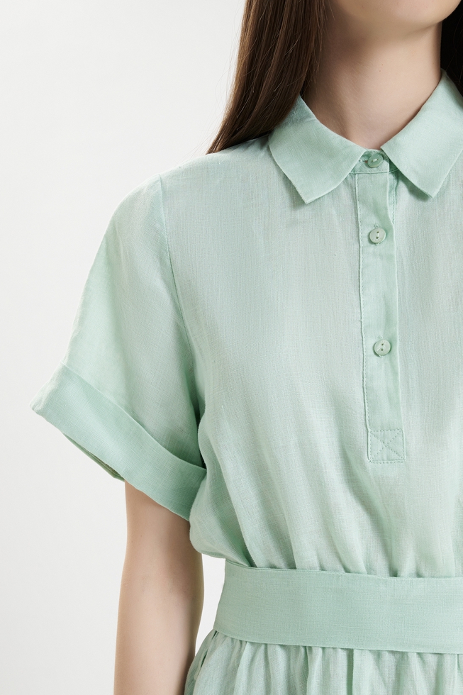 Короткое льняное платье 5