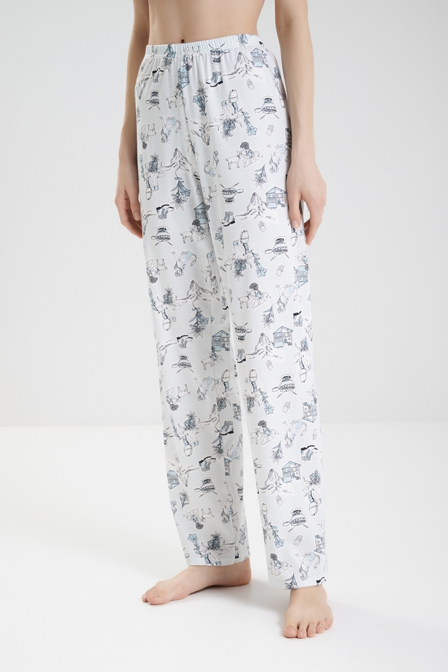  Женская пижама с брюками из хлопка  3