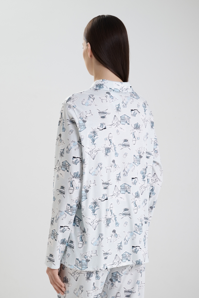  Женская пижама с брюками из хлопка  7