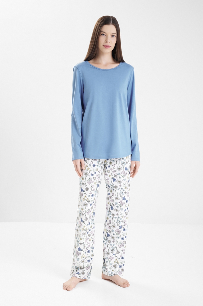  Женская пижама с брюками из хлопка  1