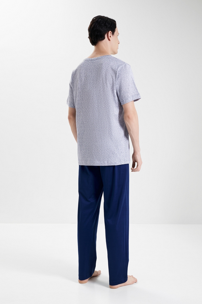 Мужская хлопковая пижама с брюками 2