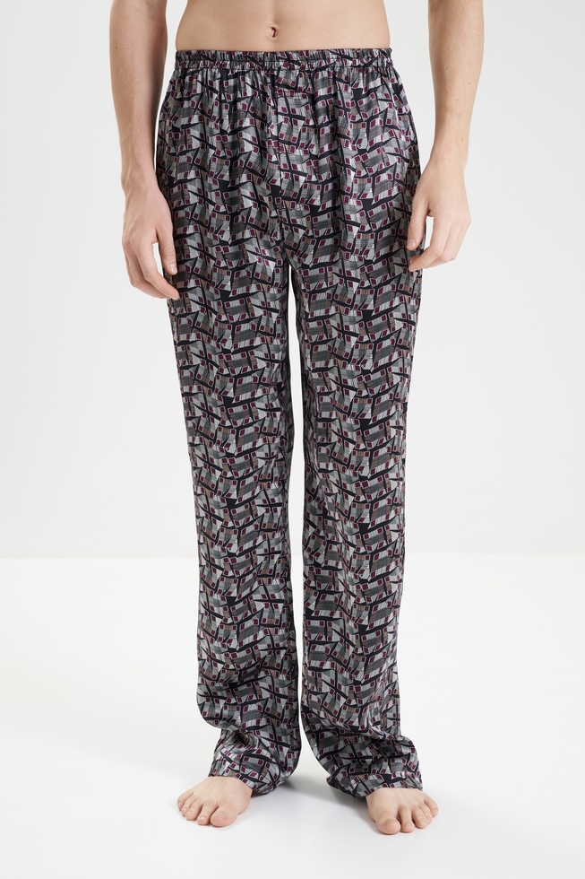 Мужская шелковая пижама с брюками 6