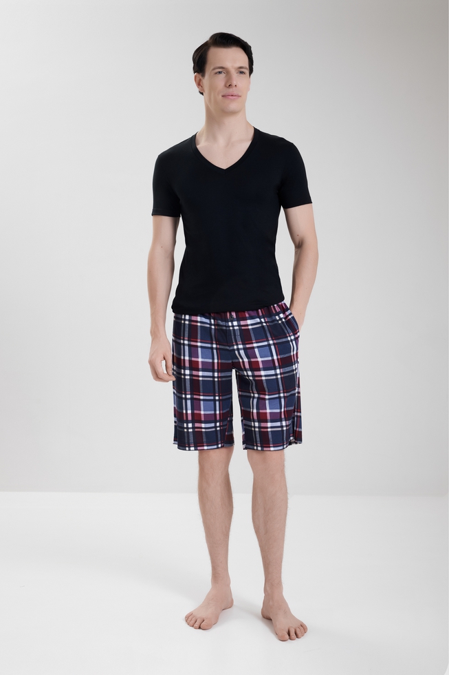 Мужские домашние шорты в клетку 3