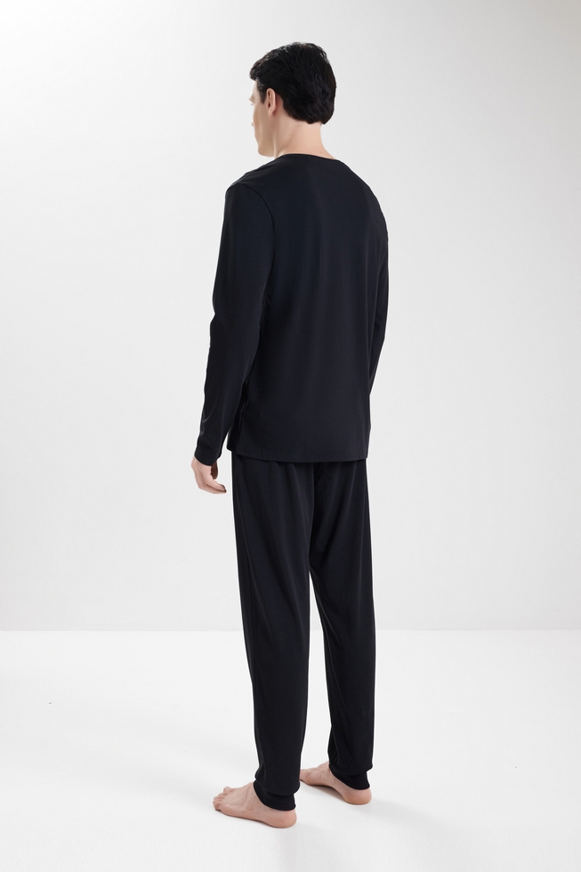  Мужская хлопковая пижама с брюками  2