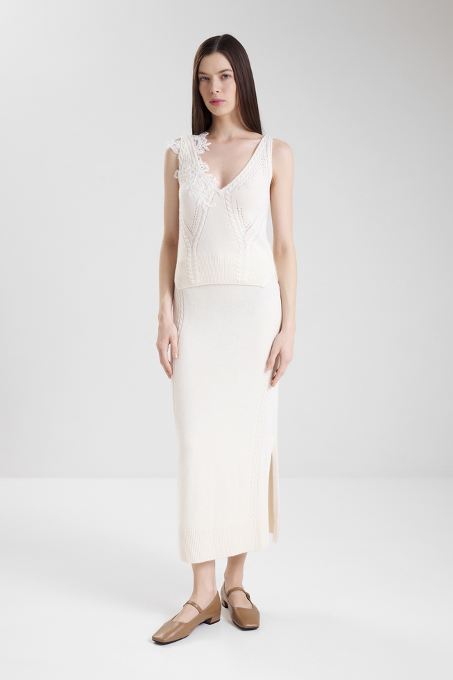 Вязанный топ с шерстью  3