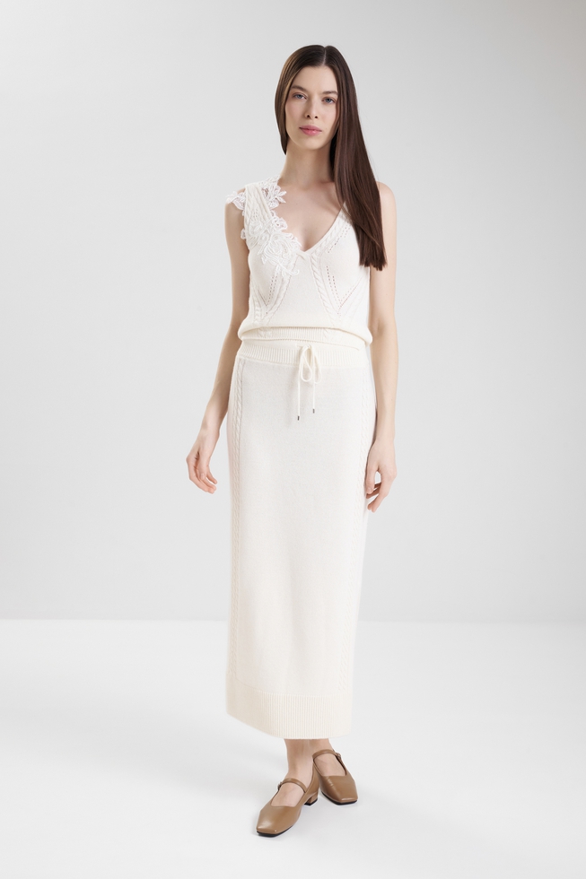  Длинная юбка-карандаш с шерстью и кашемиром  3
