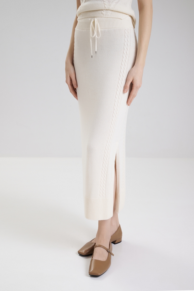  Длинная юбка-карандаш с шерстью и кашемиром  1