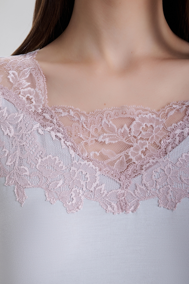  Короткая сорочка с кружевом  4