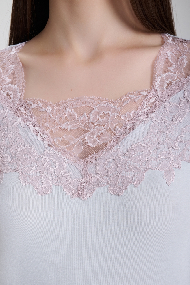  Длинная сорочка с кружевом  4