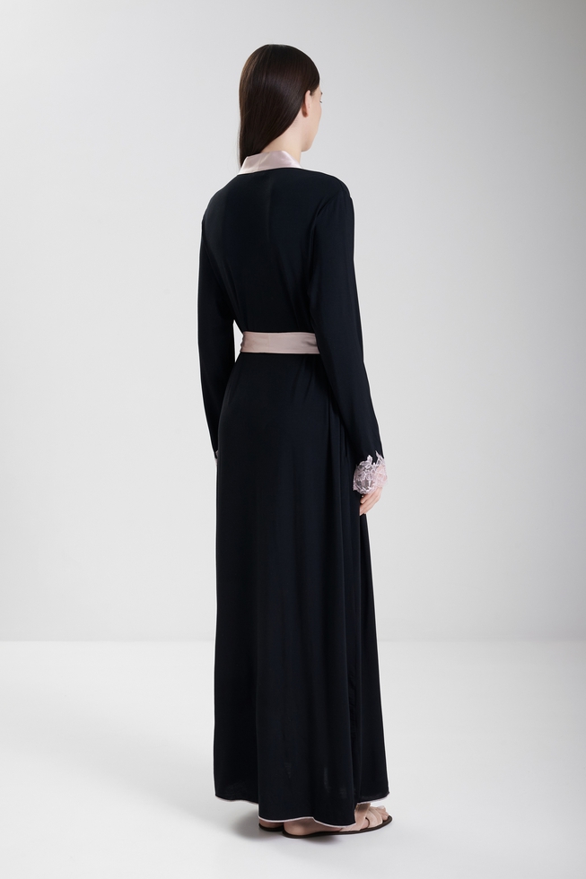  Женский длинный халат с кружевом  2