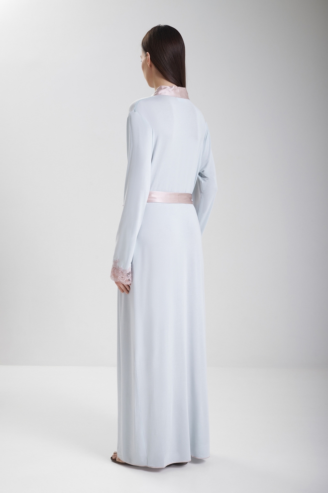  Женский длинный халат с кружевом  2