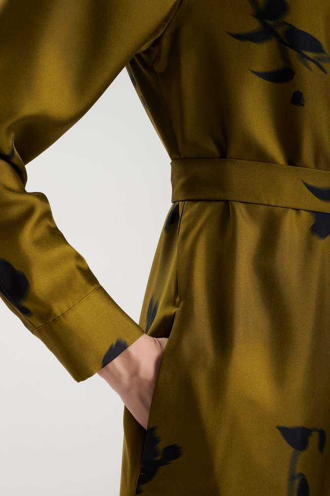  Платье миди из шелка с принтом  4