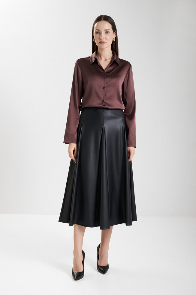 Юбка миди из эко-кожи  3