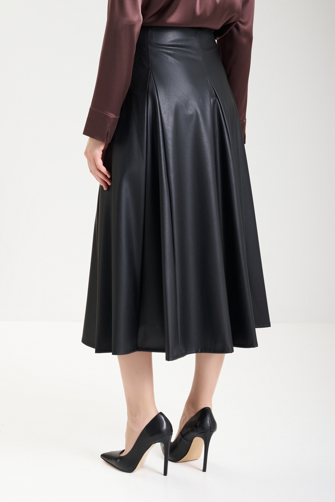 Юбка миди из эко-кожи  2
