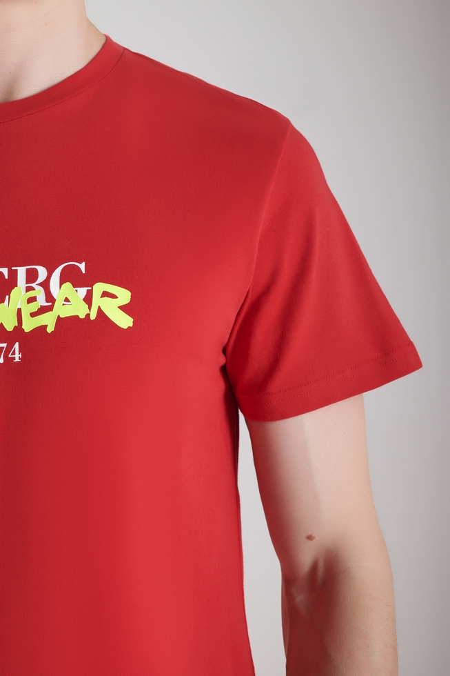 Красная хлопковая футболка 4