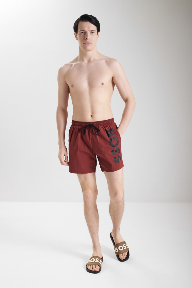 Мужские коричневые шлепанцы  6