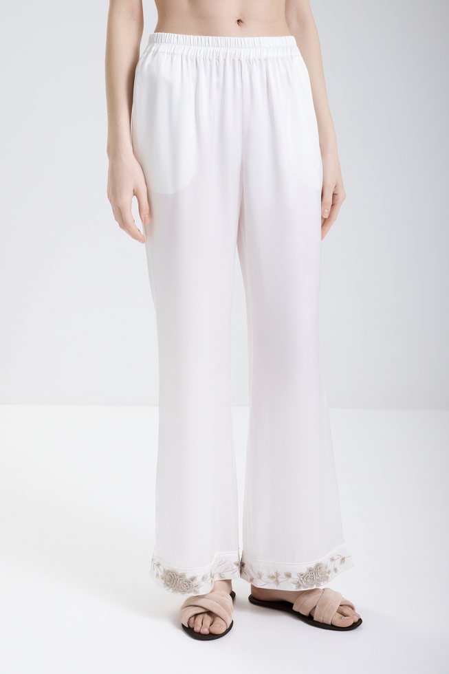  Женская шелковая пижама с брюками  6